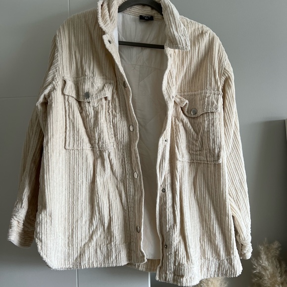 UO Corduroy Button Up Ivory Jacket - M/L - Picture 2 of 9
